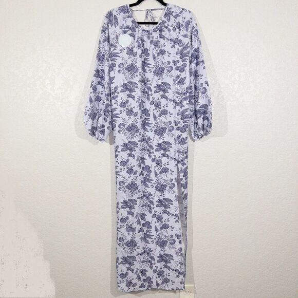 NWT Hill House Lilac Tonal Floral The Simone Maxi Dress Size Medium - Picture 3 of 11
